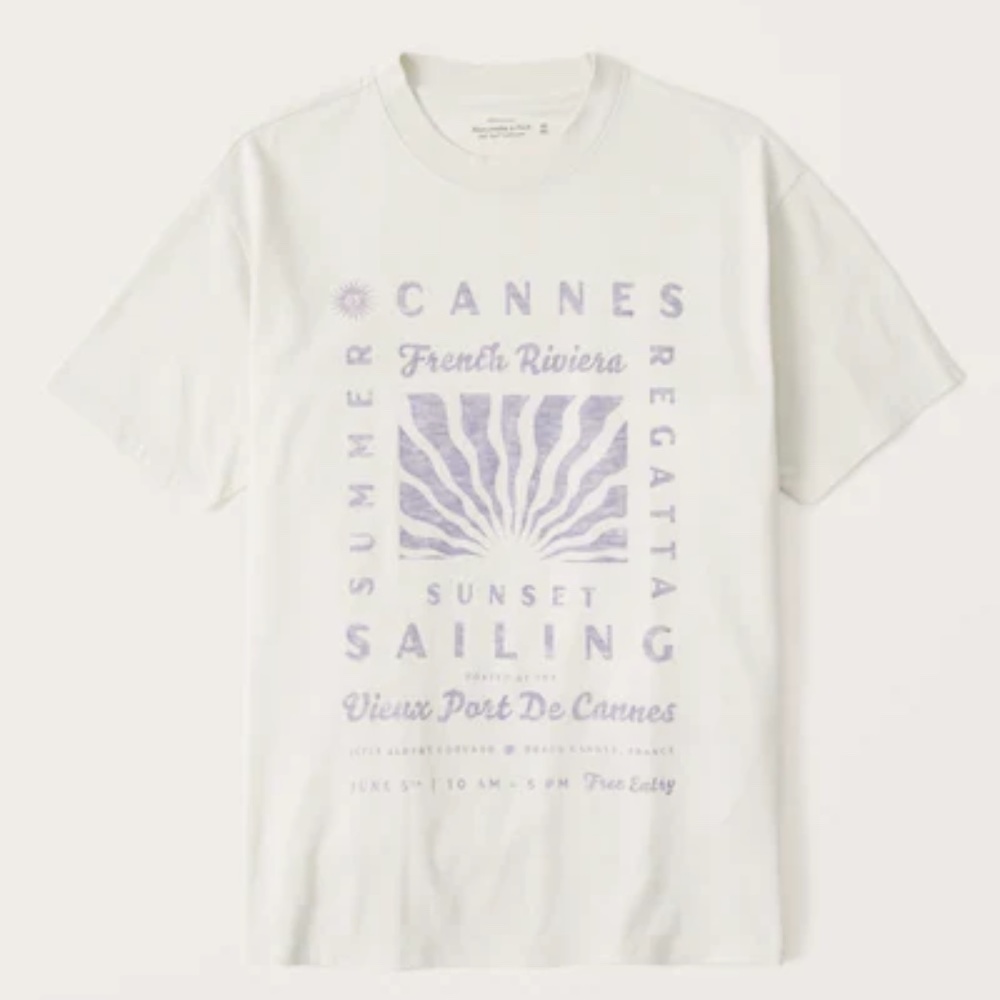 Abercrombie Women's Oversized Boyfriend Graphic Tee